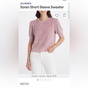 Les Serein Pink Short Sleeve Sweater